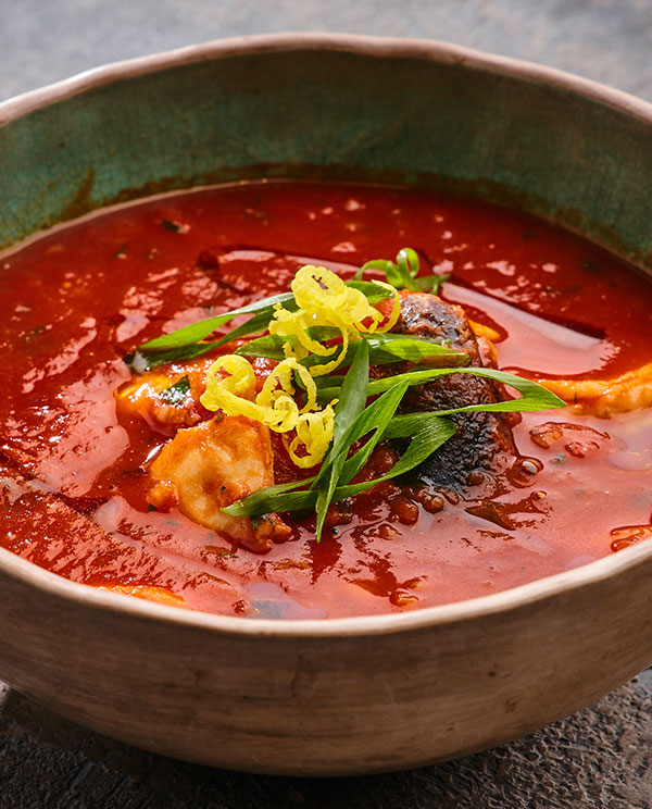 Суп томатный с морепродуктами